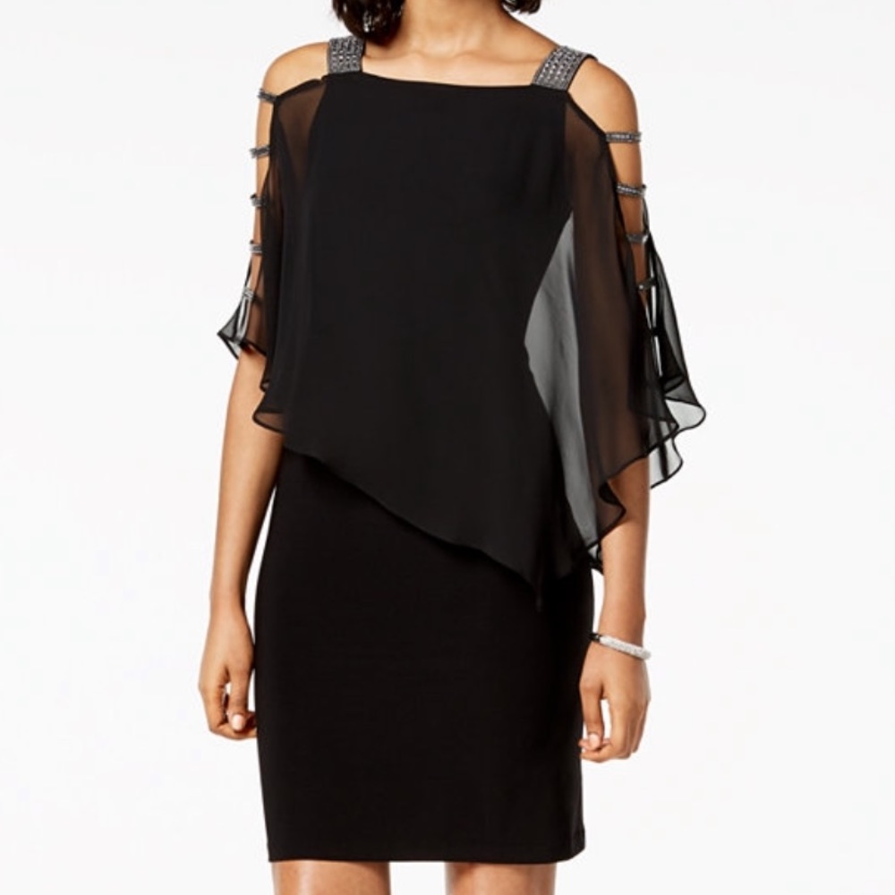 MSK cocktail dress with embellished sleeves